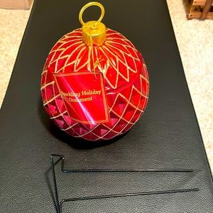 1-800 Flowers Red and Gold Sparkling Ornament for flower arrangements